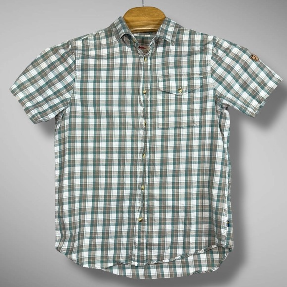 Fjallraven Shirt Mens Small Plaid Check Singi Short Sleeve Regular Comfort‎ Fit - Picture 2 of 9